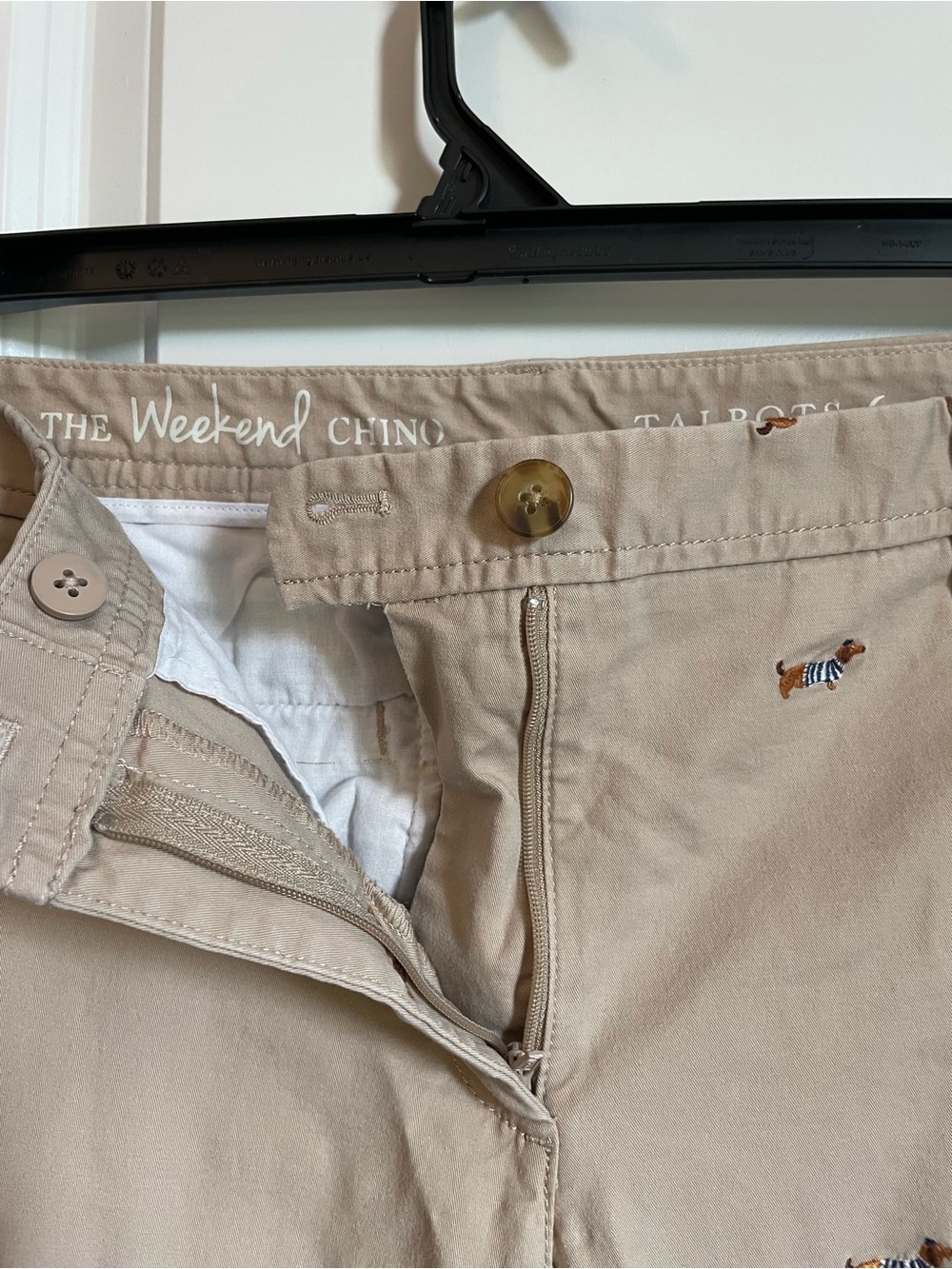 Talbots the Weekend Chino Pants Dachshund Weiner Dog 6 Khaki - Picture 4 of 5